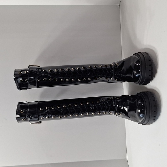 Gianni Bini Black Sky Scraper Whimsigoth Lug Sole Punk Platform Boots Size 7.5 - Picture 3 of 13